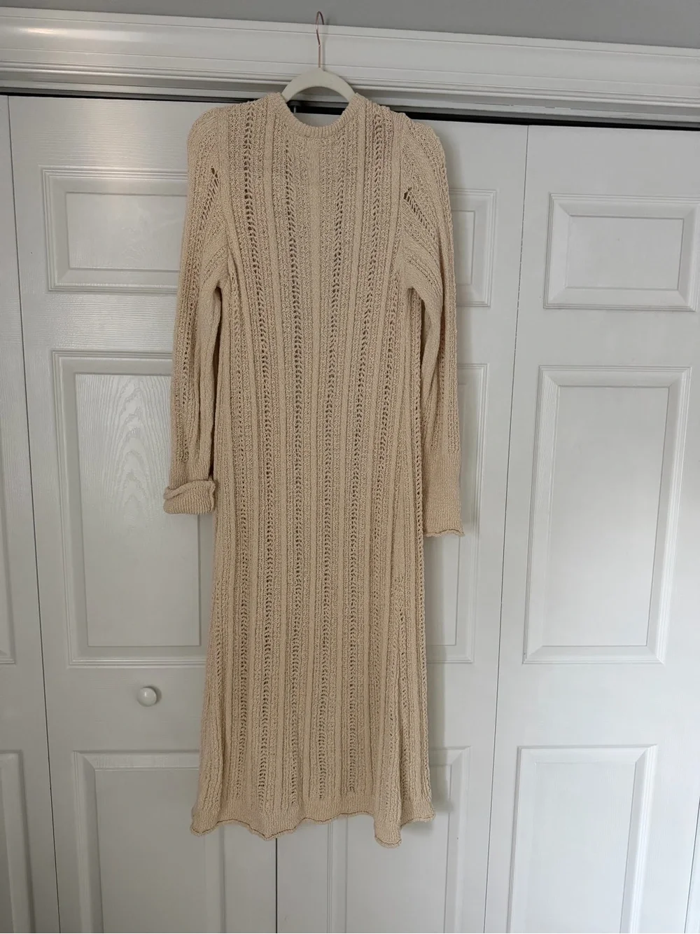 Anthropologie Pilcro Cream Open-Knit Sweater